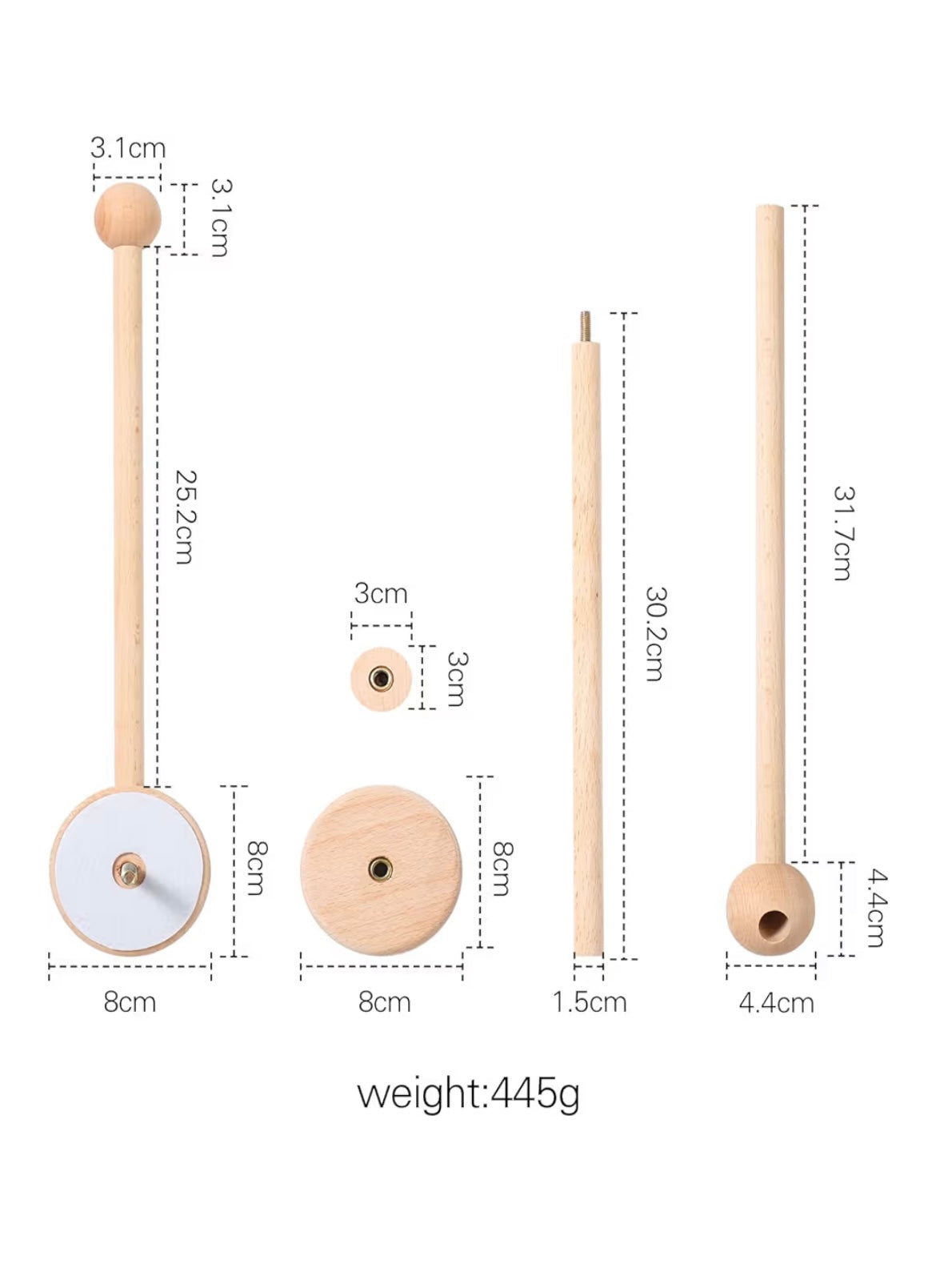 Wooden Baby Mobile Crib Arm
