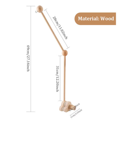 Wooden Cloud Mobile Crib Arm