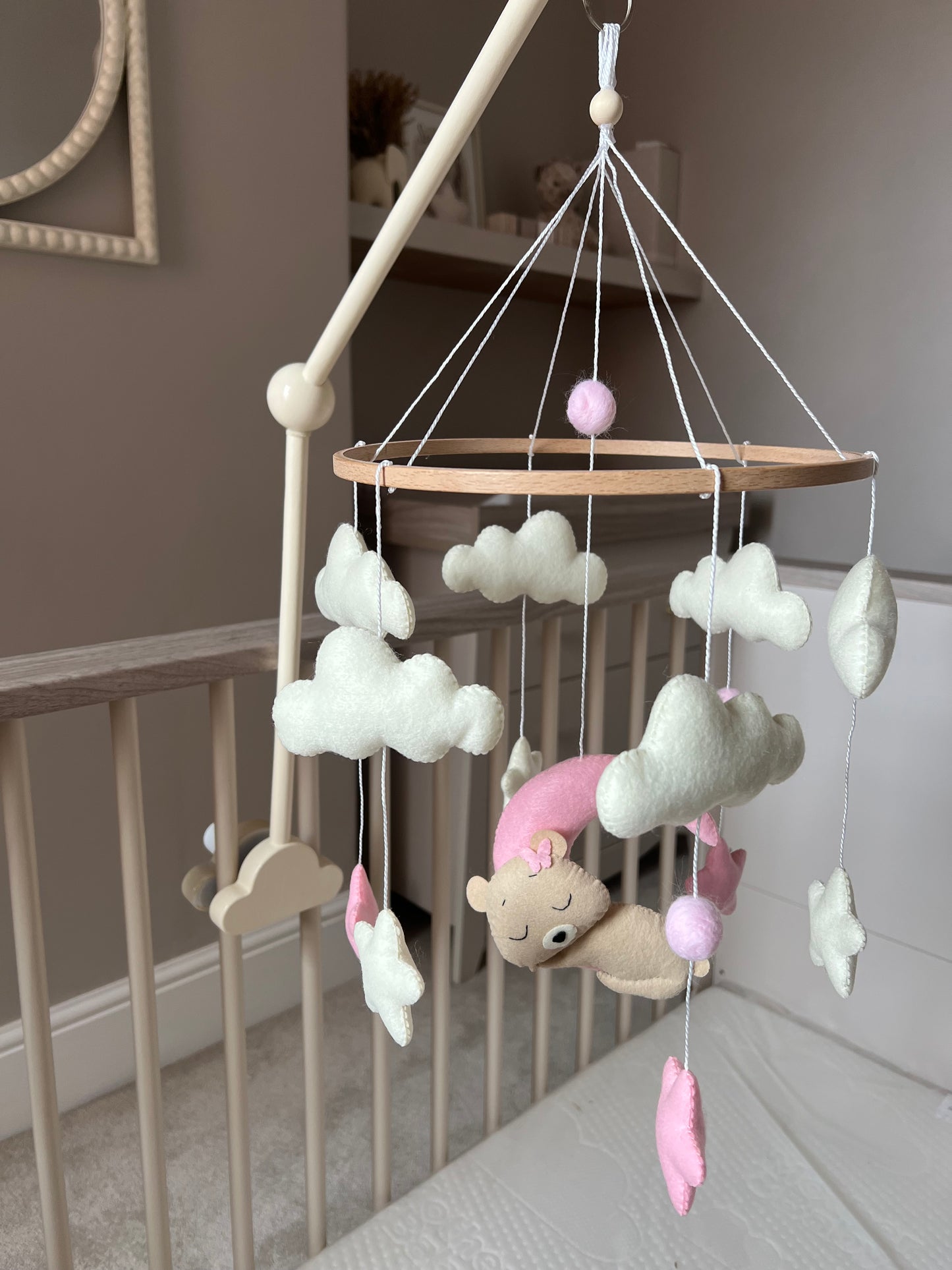Sleeping Bear Pink Mobile