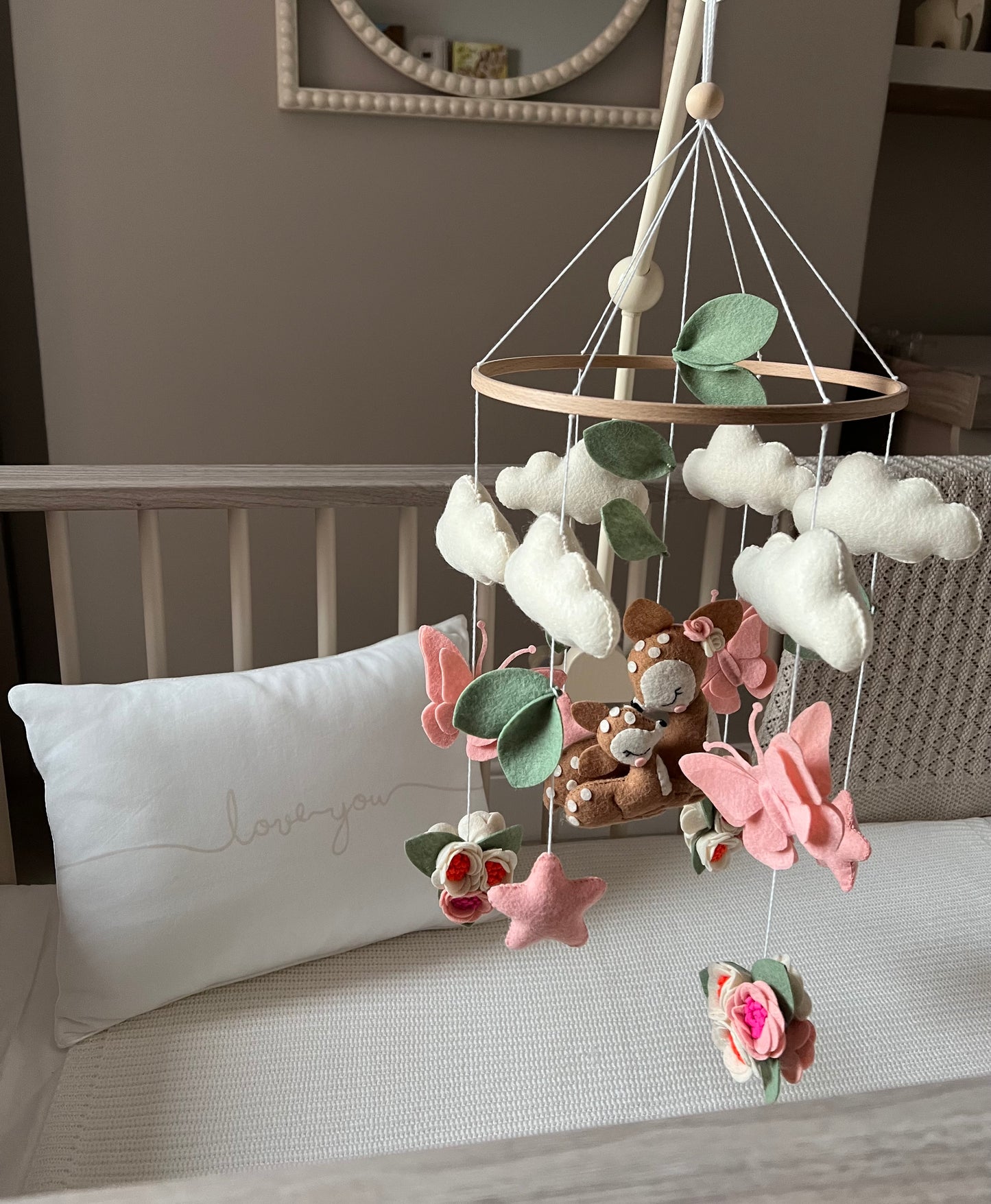 Mother Deer and Fawn Mobile