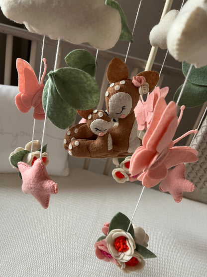 Mother Deer and Fawn Mobile