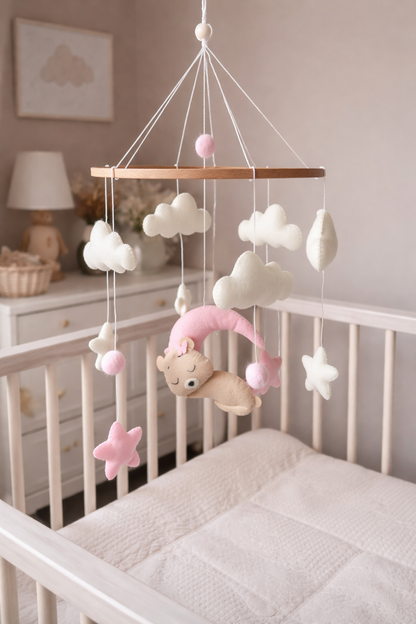 Sleeping Bear Pink Mobile