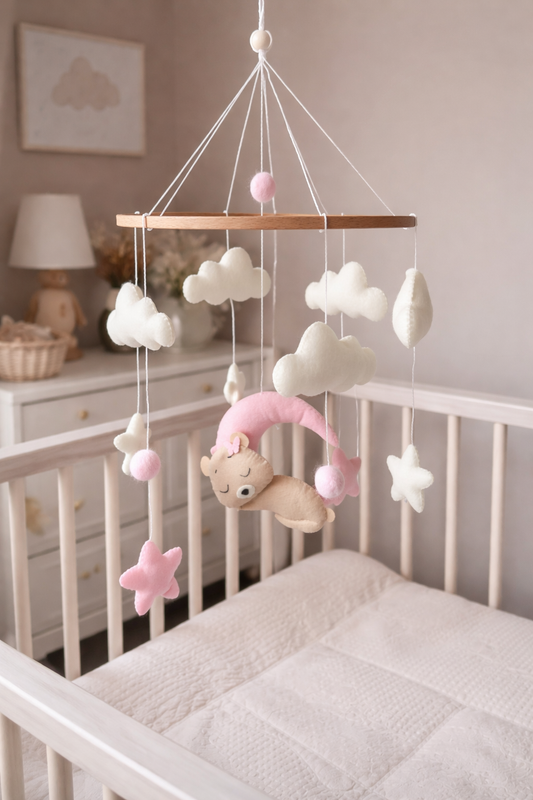 Sleeping Bear Pink Mobile