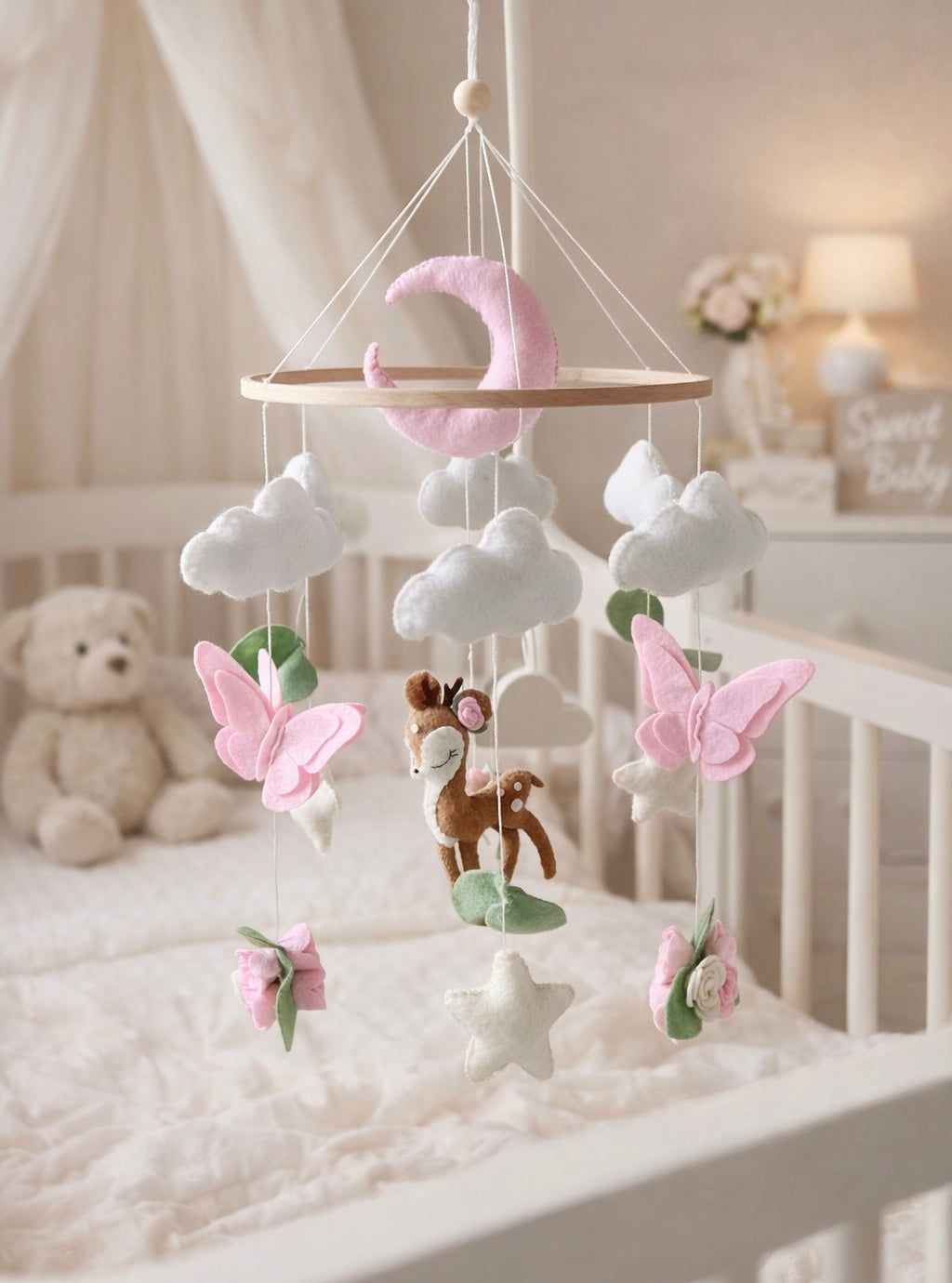 Single Deer Butterfly Mobile