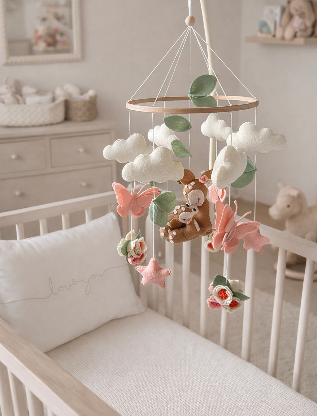 Mother Deer and Fawn Mobile